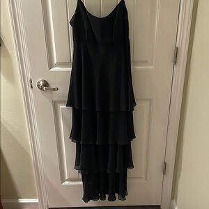 Elegant Black Layered Evening Gown